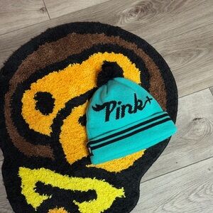 Pink + Dolphin Teal and Black Beanie